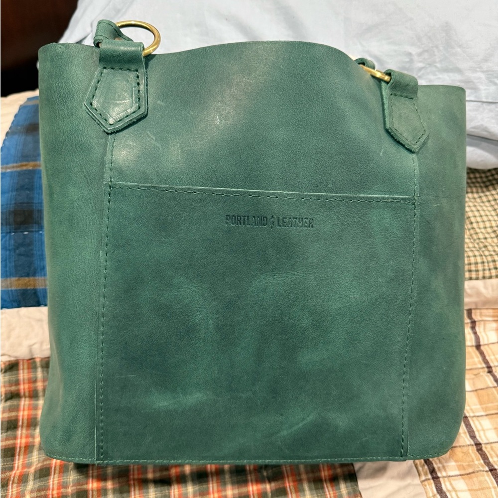 Market tote by Portland Leather Goods in Surf